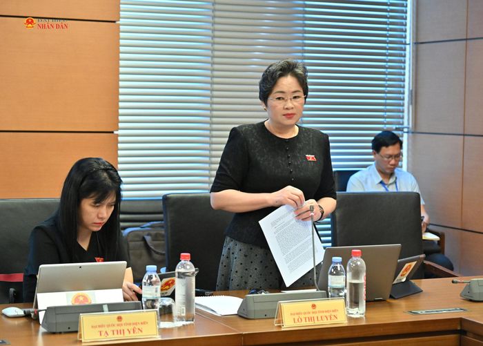 ĐBQH Lò Thị Luyến (Điện Biên) phát biểu tại Tổ 12