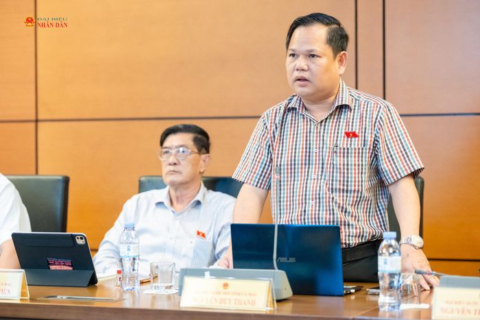 ĐBQH Nguyễn Duy Thanh (Cà Mau) phát biểu thảo luận tại Tổ 8