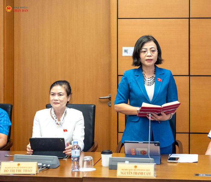 ĐBQH Nguyễn Thanh Cầm (Đồng Tháp) phát biểu thảo luận tại Tổ 14