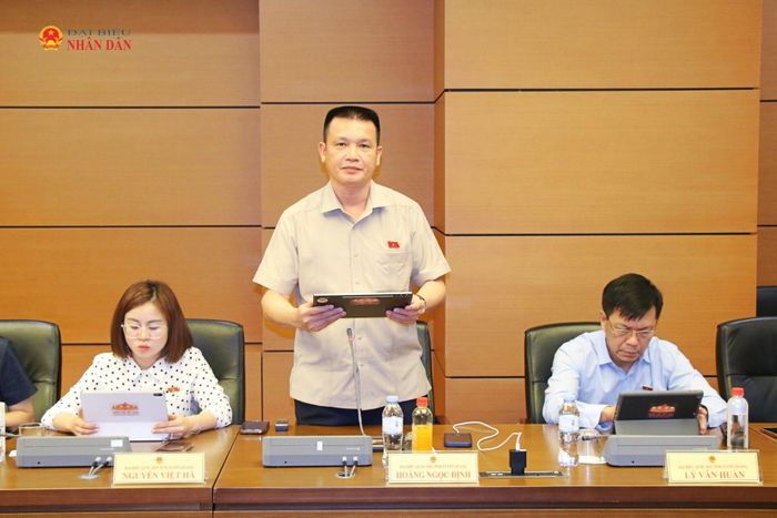 ĐBQH Hoàng Ngọc Định (Tuyên Quang) phát biểu thảo luận tại Tổ 16