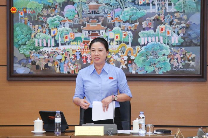 ĐBQH Lê Thị Kim Dung (Tuyên Quang) phát biểu thảo luận tại Tổ 16