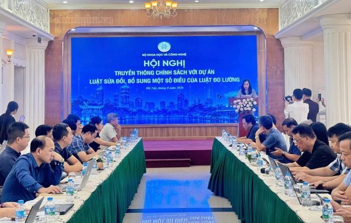 Hội nghị truyền thông chính sách đối với dự án Luật sửa đổi, bổ sung một số điều của Luật Đo lường. Ảnh: VGP.