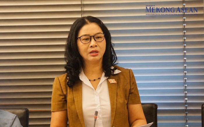 Đại biểu Nguyễn Thị Lan phát biểu tại tổ. Ảnh: Đinh Nhung/Mekong ASEAN