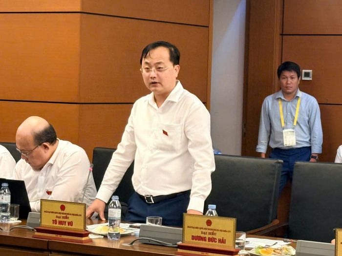 Đại biểu Quốc hội Tô Huy Vũ phát biểu tại tổ chiều 19/8 (Ảnh: VPQH)