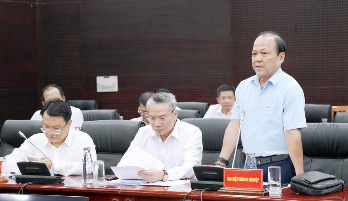 Đại diện doanh nghiệp kiến nghị UBND TP. Đà Nẵng tháo gỡ vướng mắc (Ảnh: PV)