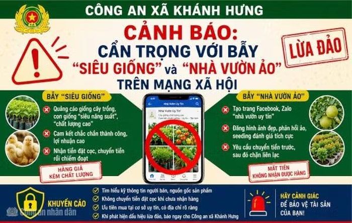 Cơ quan Công an cảnh báo thủ đoạn bán “siêu giống”, lập “nhà vườn ảo” trên mạng xã hội để lừa đảo.