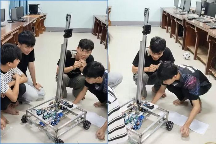 Học sinh ở tỉnh Quảng Trị áp dụng khoa học kỹ thuật trong việc học và sáng tạo robot.