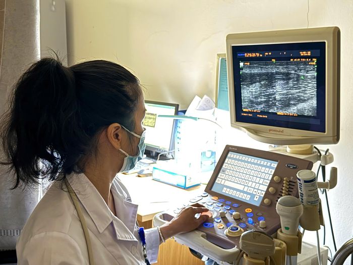 Hình ảnh siêu âm trên cánh tay trái của bệnh nhân N.V.T.