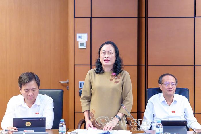ĐBQH Trần Thị Hoa Ry phát biểu về cơ chế phân bổ nguồn lực, vốn đối ứng và bảo đảm chính sách đến đúng vùng khó khăn.