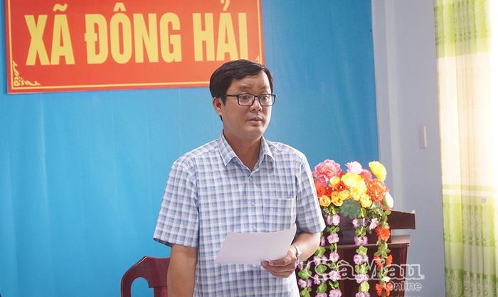Ông Bùi Nhật Phương, Phó Chi cục trưởng Chi cục Biển, Hải đảo và Kiểm ngư tỉnh, phát biểu kết luận buổi làm việc.
