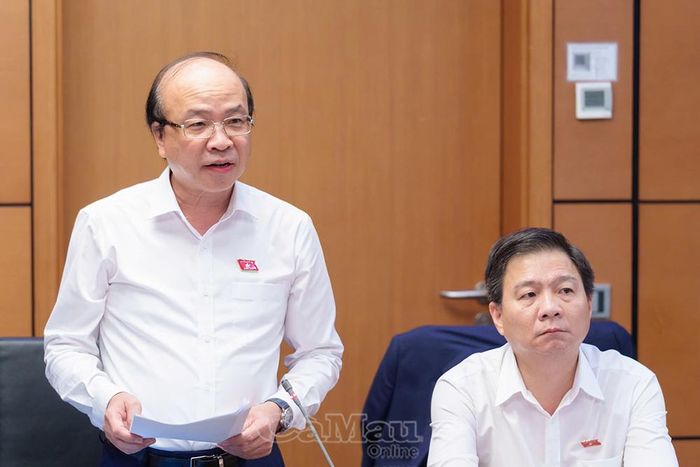 Đại biểu Phan Chí Hiếu, Uỷ viên Ban Chấp hành Trung ương Đảng, Uỷ viên Uỷ ban Thường vụ Quốc hội, Chủ nhiệm Uỷ ban Pháp luật và Tư pháp của Quốc hội, phát biểu tại phiên thảo luận.