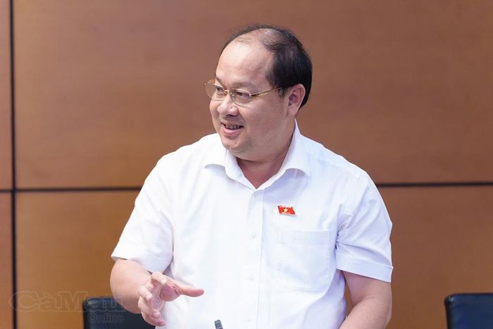 Đại biểu Nguyễn Phương Bắc, Giám đốc Sở Khoa học và Công nghệ tỉnh Cà Mau, phát biểu tại phiên thảo luận.