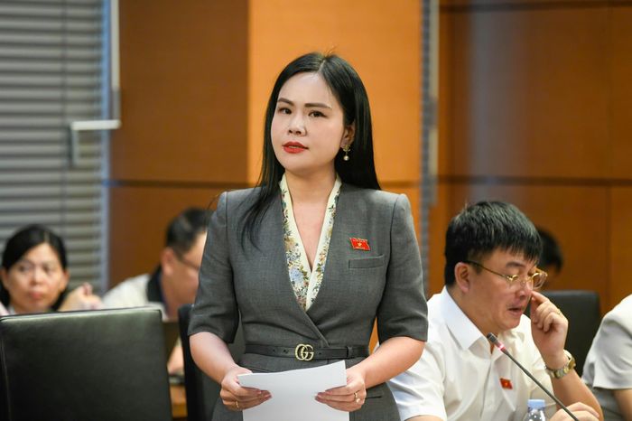 Đại biểu Nguyễn Thanh Bình phát biểu thảo luận. Ảnh: Q. KHÁNH