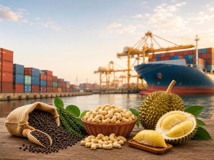 Nông sản xuất khẩu 19/8: Hồ tiêu sang Trung Quốc tăng hơn 200%, hạt điều thu 2,9 tỷ USD. Ảnh minh họa được tạo có sự hỗ trợ của AI