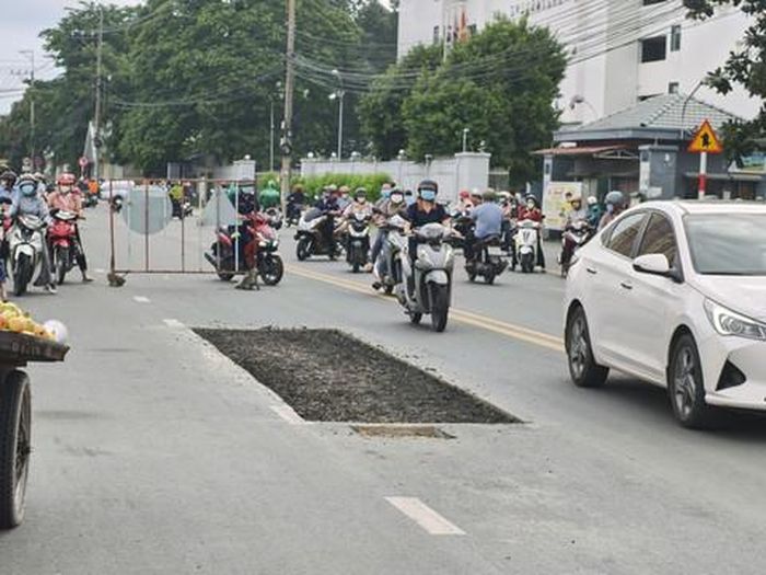 Đơn vị thi công tiến hành khắc phục.