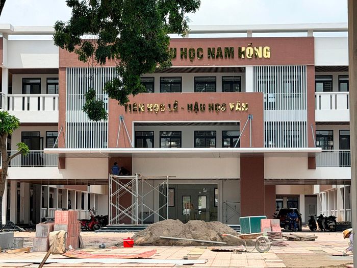 Dự án Trường Tiểu học Nam Hồng 2 cơ bản đã hoàn thành. Ảnh: Thanh Hà