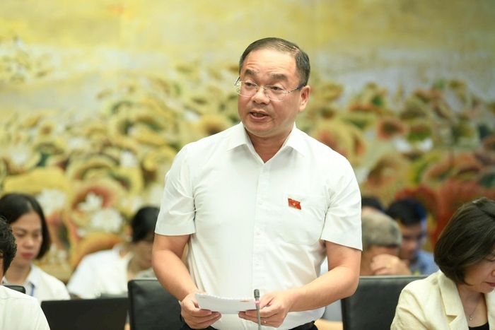 Đại biểu Nguyễn Ngọc Việt (Đoàn Hà Nội) phát biểu thảo luận. Ảnh: Như Ý