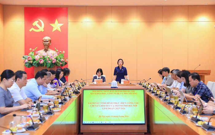 Phó Chủ tịch HĐND thành phố Hà Nội Phạm Thị Thanh Mai phát biểu tại buổi làm việc. Ảnh: Lê Hải