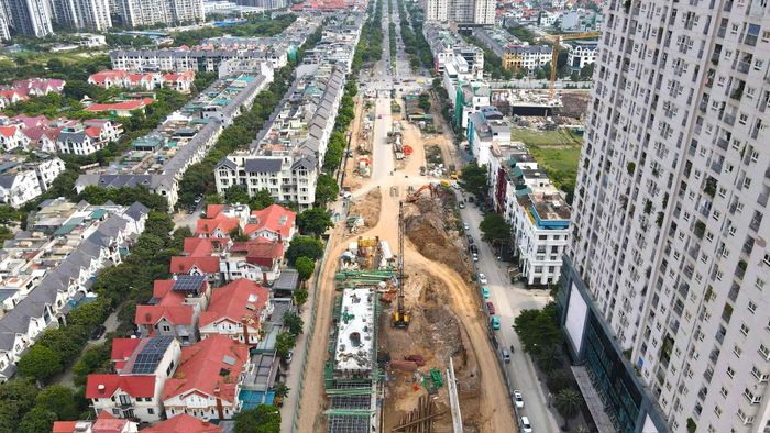 Khu vực thi công hầm chui. Ảnh: Nguyễn Trọng
