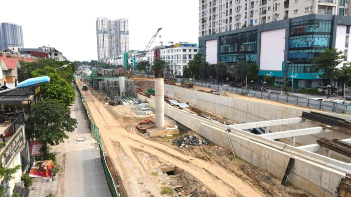 Đoạn hầm kín dưới Đại lộ Thăng Long. Ảnh: Nguyễn Trọng