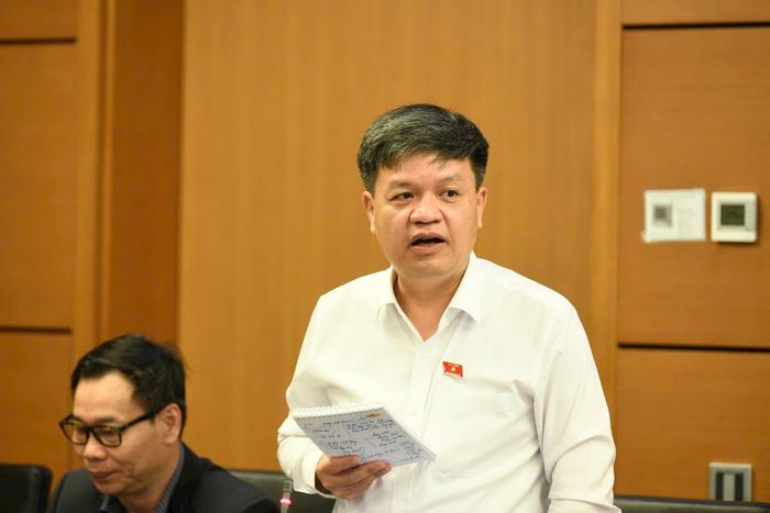 Đại biểu Quốc hội Tạ Đình Thi phát biểu thảo luận tổ. Ảnh: Như Ý