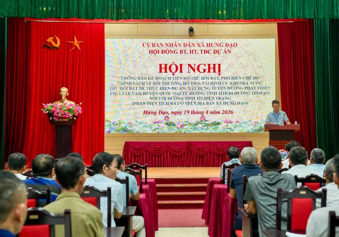 Quang cảnh hội nghị triển khai công tác giải phóng mặt bằng dự án. Ảnh: PV