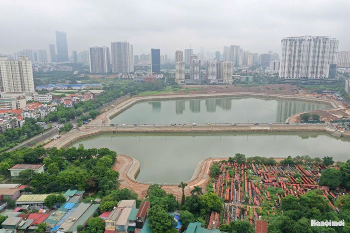 Hồ điều hoà Đồng Bông 2 hoàn thiện, mở rộng năng lực chống ngập phía Tây Thành phố. Ảnh: Phạm Hùng