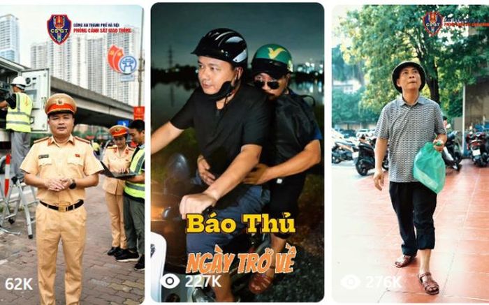 Các clip tuyên truyền do CSGT Hà Nội thực hiện đạt lượng tiếp cận lớn trên mạng xã hội, nhận được nhiều lượt xem, chia sẻ và tương tác từ người dùng. (Ảnh cắt từ clip tuyên truyền)