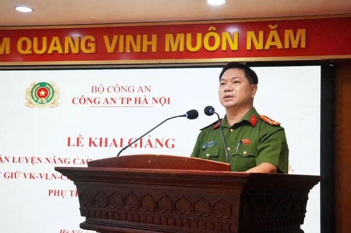 Thượng tá Khuất Hồng Sơn, Phó Trưởng Phòng Cảnh sát quản lý hành chính về trật tự xã hội phát biểu khai mạc