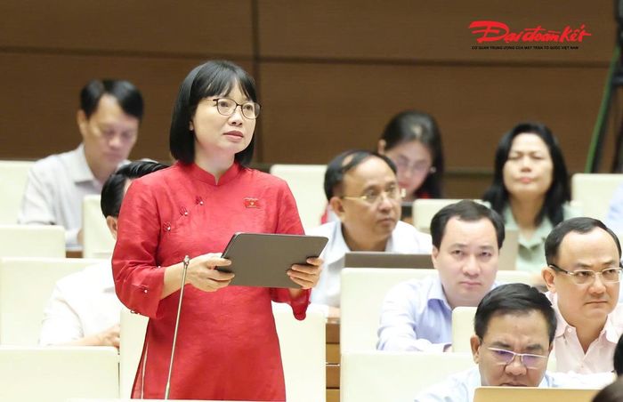 Đại biểu Quốc hội Nguyễn Thị Việt Nga phát biểu (Ảnh: Quang Vinh)