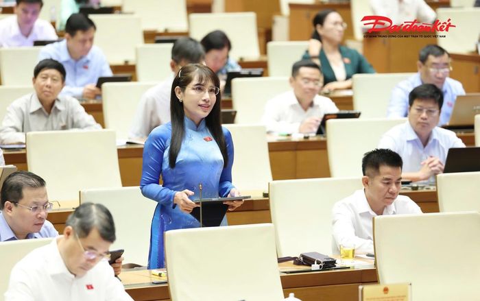 Đại biểu Quốc hội Châu Quỳnh Dao phát biểu (Ảnh: Quang Vinh)