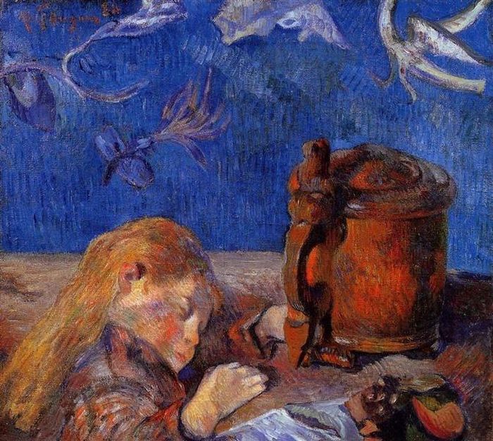  Bức tranh Đứa trẻ đang ngủ (Clovis ngủ) được họa sĩ Paul Gauguin vẽ năm 1884. Ảnh: wikiart. 