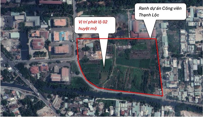  Vị trí phát lộ 2 huyệt mộ. 