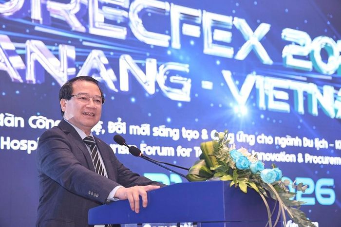 Phó Cục trưởng Cục Du lịch Quốc gia Việt Nam Hà Văn Siêu phát biểu tại buổi lễ