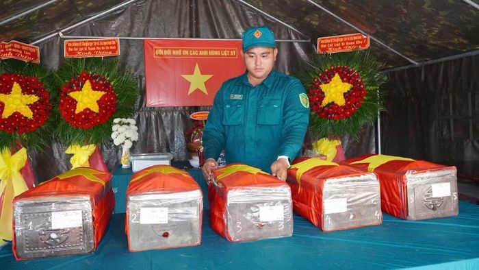 Hoàn tất quy tập liệt sĩ tại xã Thường Tân. (Ảnh: Bộ Tư lệnh Thành phố Hồ Chí Minh)
