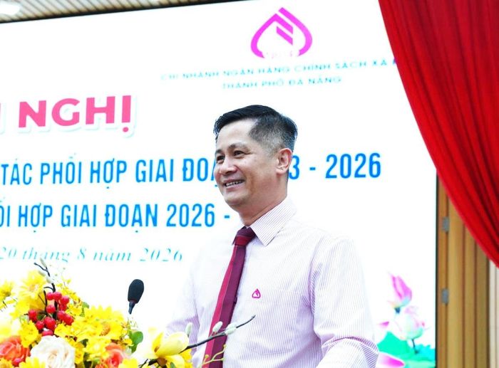 Giám đốc Chi nhánh NHCSXH TP Đoàn Ngọc Chung phát biểu tại Hội nghị.