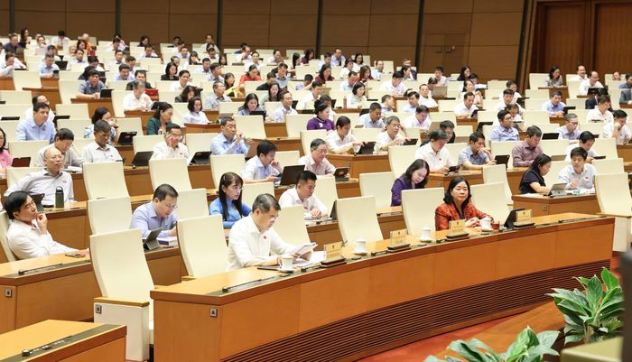 Các đại biểu dự phiên họp tại Hội trường Diên Hồng, sáng 20-8. Ảnh: QUANG PHÚC