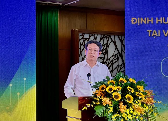  Ông Trần Quốc Thái, Cục trưởng Cục Phát triển đô thị, Bộ Xây dựng phát biểu tại hội thảo. Ảnh: THANH HIỀN 
