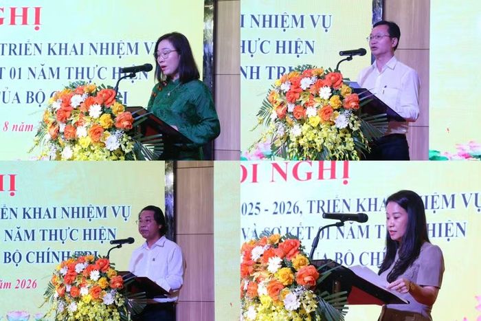 Đại diện các trường học, địa phương phát biểu tại Hội nghị.