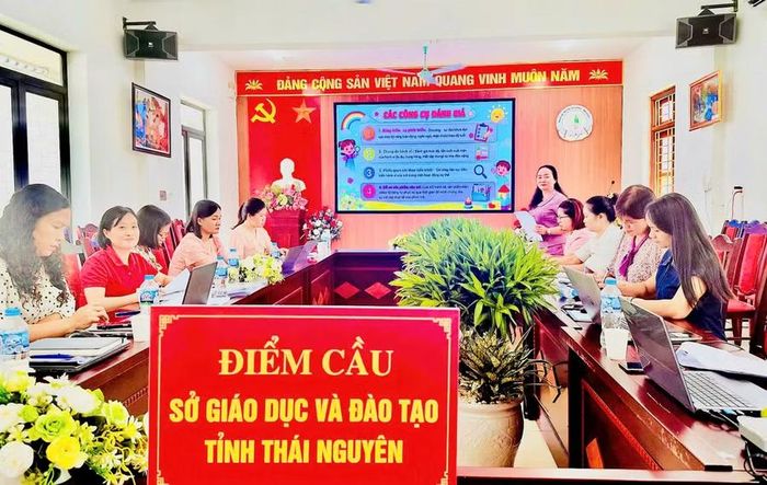 Chuyên viên Sở GD&ĐT Thái Nguyên triển khai các nội dung tập huấn.