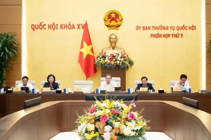 Chủ tịch Quốc hội Trần Thanh Mẫn và các Phó Chủ tịch Quốc hội tại phiên họp (ảnh QH).