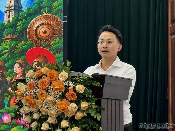  Ông Trần Trung Hiếu, Phó Giám đốc Sở Văn hóa, Thể thao và Du lịch Hà Nội, phát biểu tại hội nghị. ﻿Ảnh: Diệu Linh 