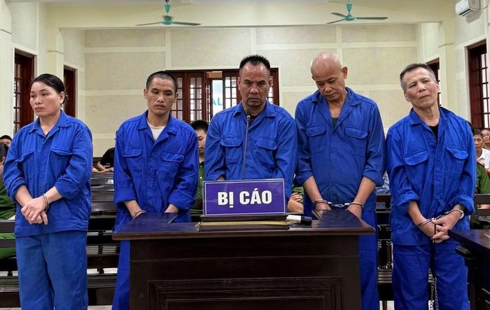 Các bị cáo tại phiên tòa.