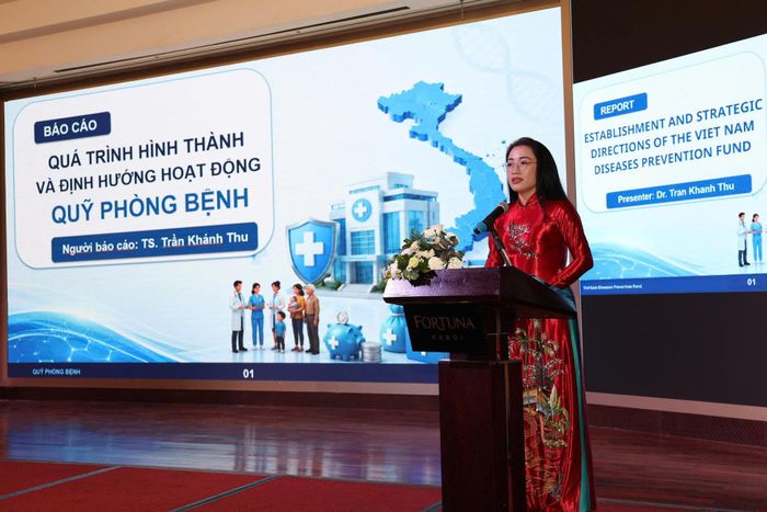 TS.BS Trần Khánh Thu, Giám đốc Quỹ Phòng bệnh phát biểu tại Lễ ra mắt.