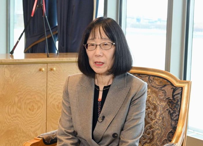 Chủ tịch Tòa án hình sự quốc tế (ICC) Akane Tomoko. Ảnh: Kyodo