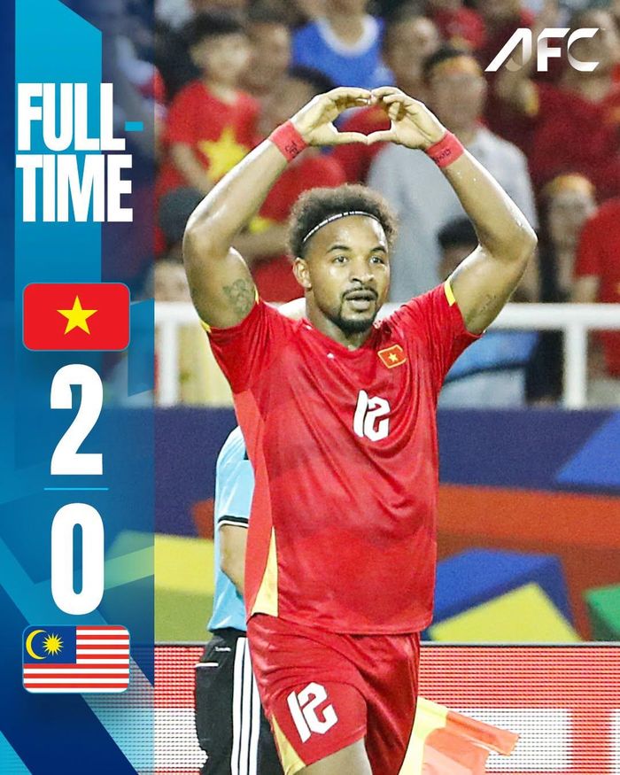 Xuân Son ghi cả hai bàn giúp ĐT Việt Nam loại Malaysia - Ảnh: AFC