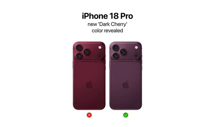 iPhone 18 Pro Max với màu mới Dark Cherry. Ảnh: PhoneArena