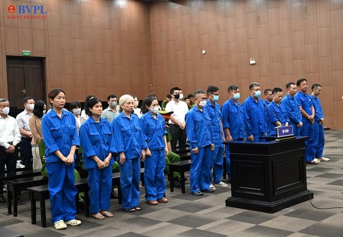  Các bị cáo tại phiên tòa. 