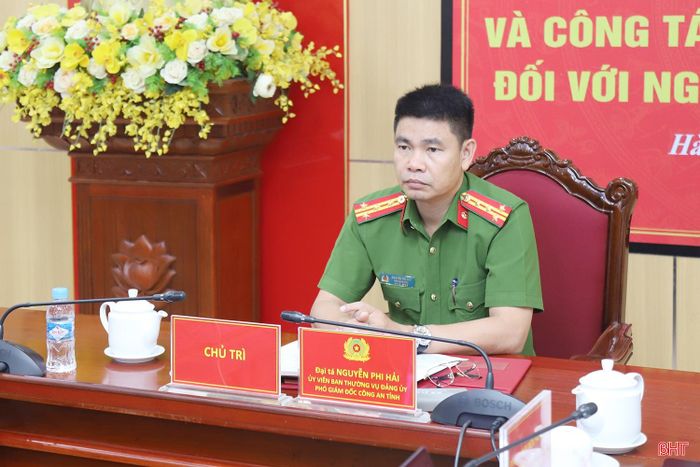 Chủ trì điểm cầu tại điểm cầu Công an tỉnh Hà Tĩnh.
