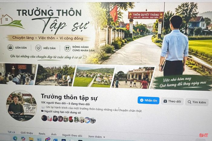 Kênh fanpage "Trưởng thôn tập sự" của anh Nguyễn Tuấn Anh mới thành lập đầu tháng 8 đã thu hút trên 10.000 người theo dõi.